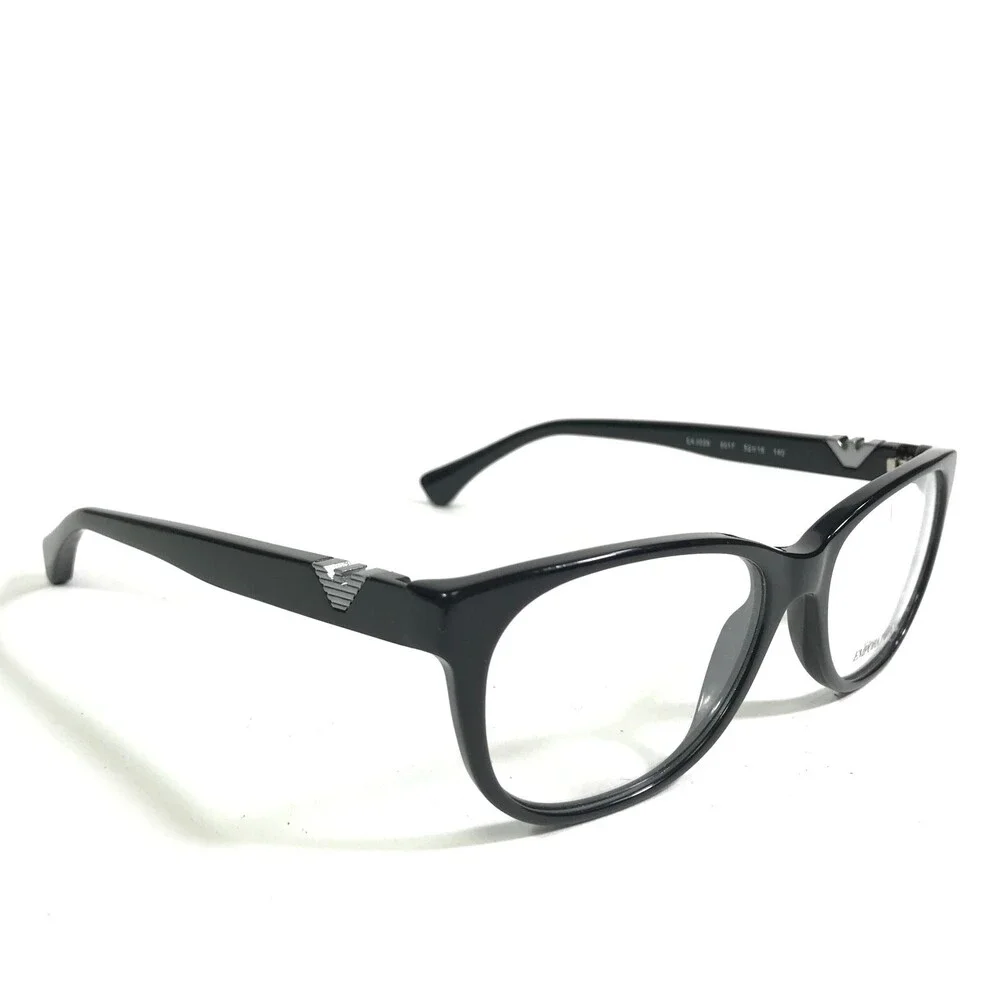Emporio Armani Eyeglasses Frames EA3039 5017 Polished Black Round 52-16-140